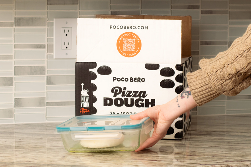 Poco Bero dough thawing on a counter
